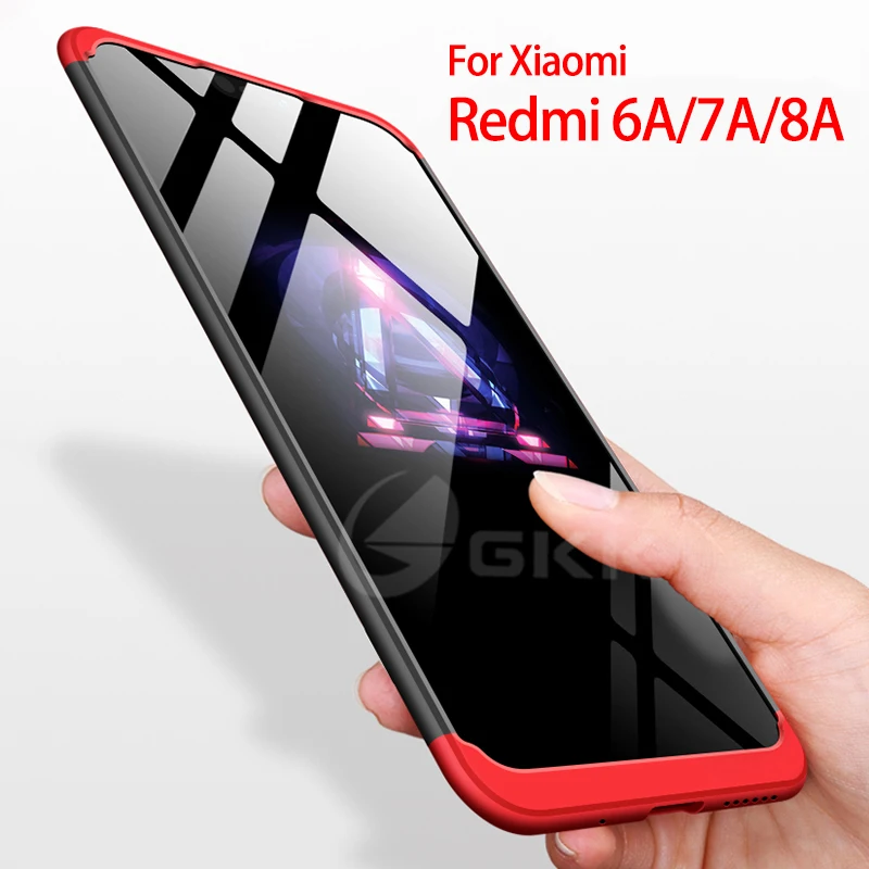 Чехол GKK для Xiaomi Redmi 6A 7A 8A 3 в 1 противоударный Матовый Жесткий чехол с полной
