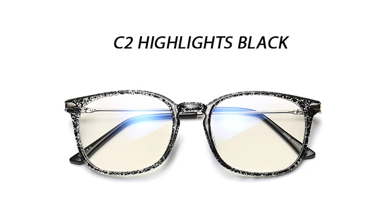 OLEY Женские квадратные очки для компьютера мужские анти-голубые световые блокирующие очки TR90 рамка рабочие очки для геймеров UV400 защита - Цвет оправы: C2 Highlights Black