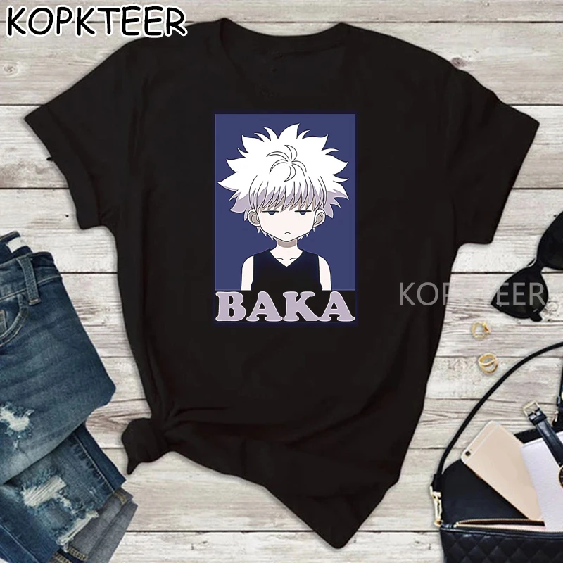 Hunter X Killua Baka уличная одежда хип-хоп Футболка Harajuku женская футболка хипстерская