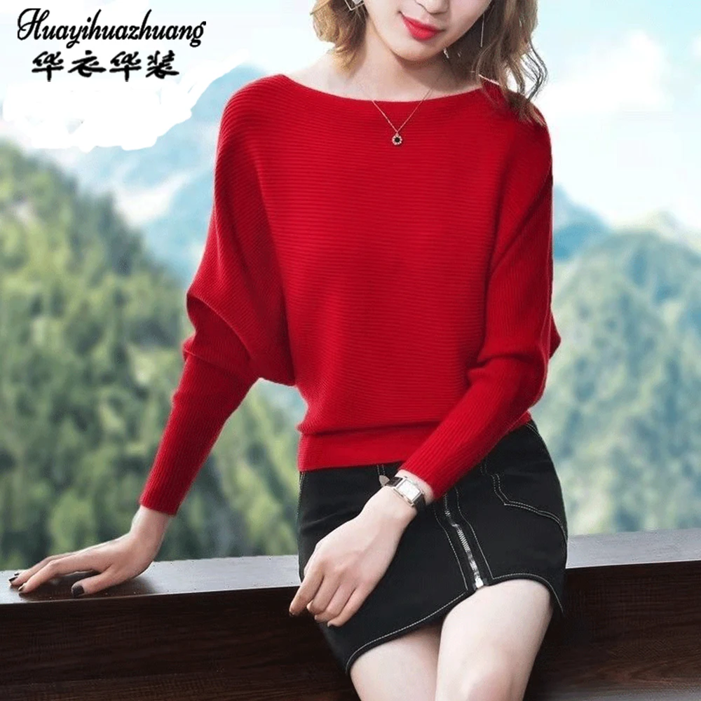 

20 New casual thick Autumn Winter o-neck oversize Sweater Pullover Women warm chic female loose Knitted Basic Sweaters pull