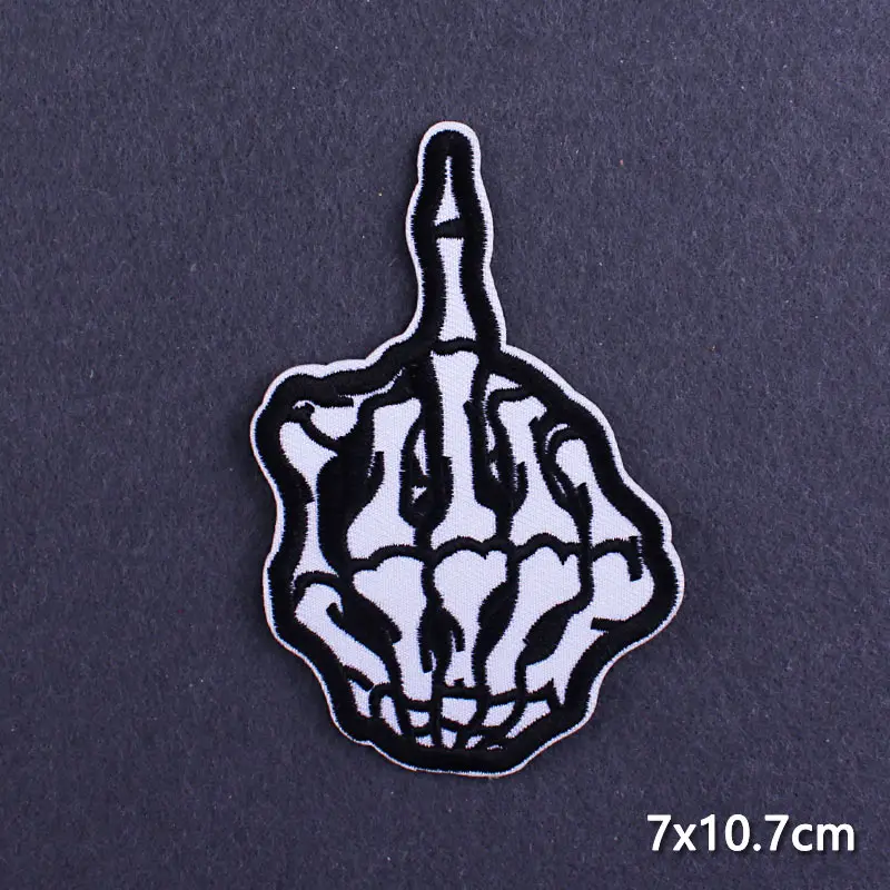 Нашивки в стиле панк с черепом термоклейкие нашивки для одежды черно белые