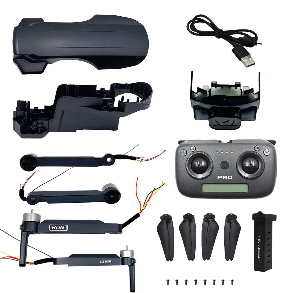 Rc Drone Quadcopter Parts 7.6v 3400mah Battery Powered Replacements For