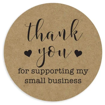 

New 2 Inch Round Kraft Thank You for Supporting My Small Business Stickers / 500 Labels Per Roll