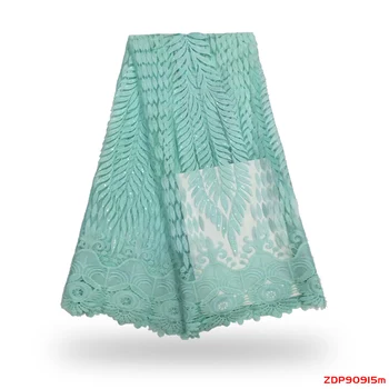 

French net sequence mesh lace a small flower Embroidery with Guipure Tulle Lace fabric for wedding dress f190915