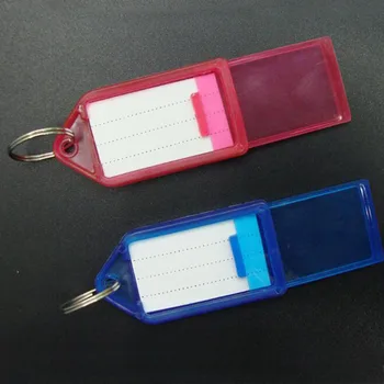 

Quevinal 500pcs Plastic Key Tags Key Rings ID Tags Name Card Label Luggage Classification Key Fobs