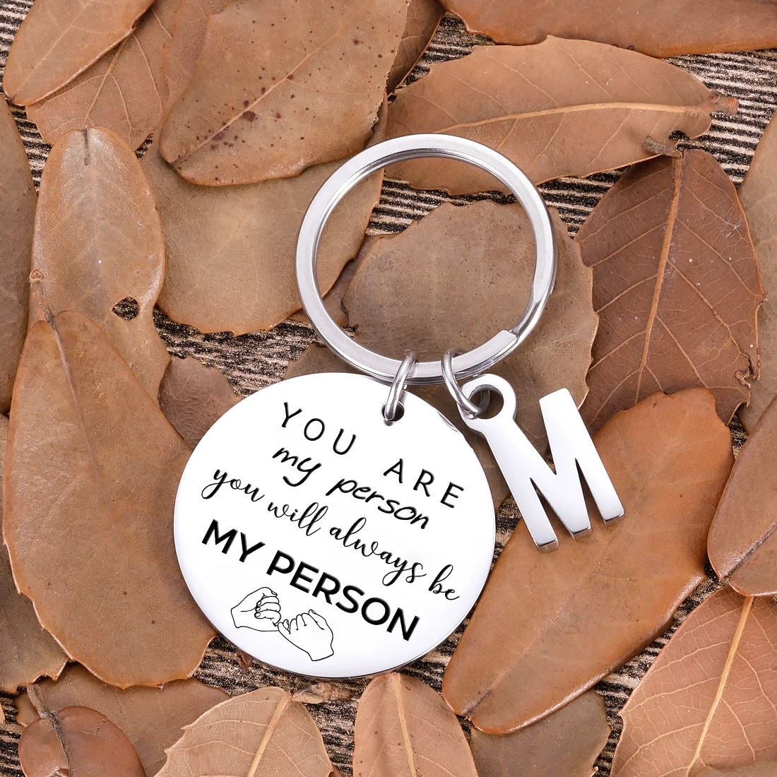 Best Friend Keychain You Are My Person You're My Person Initial Sister Gift 