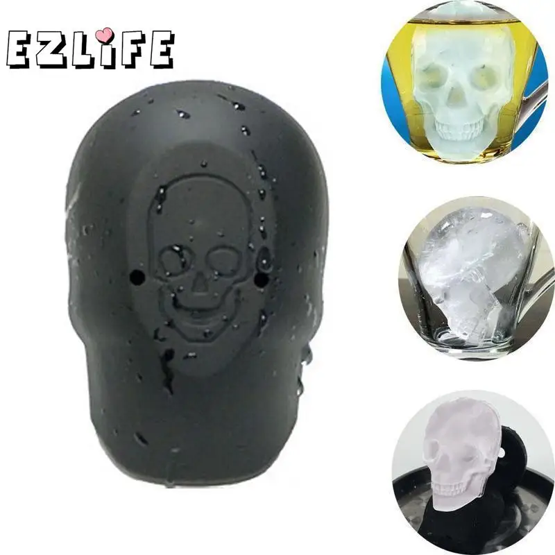EZLIFE 3D череп голова ледяной куб формы Хэллоуин Череп Ледогенератор Бар Принадлежности для вина вечерние Куб Шоколадный формы лоток виски Moul F5J7