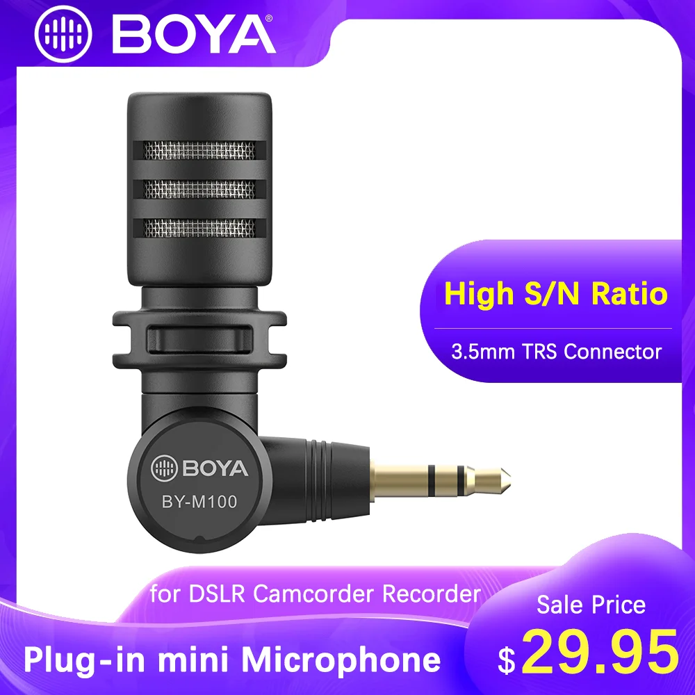 BOYA BY-M100 всенаправленный микрофон 3 5 мм TRS для Canon Nikon Sony DSLR-камер видеокамер