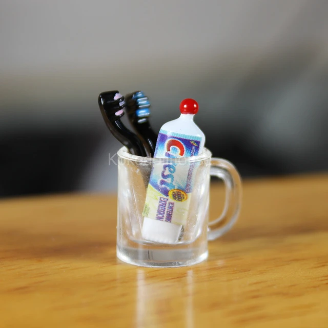 1/6 1/12 dollhouse miniature mini cup toothpaste toothbrush for ob11 blyth barbies pullip doll house furniture accessories toy 6