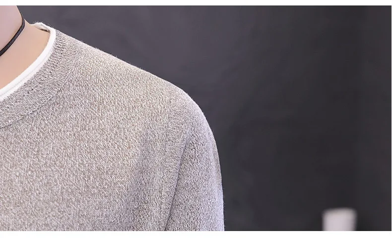 Свитера мужской пуловер с круглым вырезом сплошной цвет брендовый свитер 2019 осень длинный рукав Пуловеры Одежда Повседневный стиль для