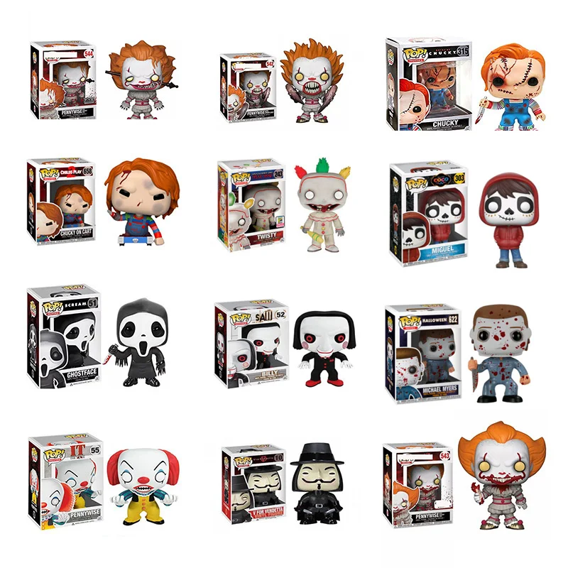 FUNKO POP Stephen King's It V for Vendetta Saw Аниме Фигурки игрушки для детей подарок на Рождество, Хэллоуин