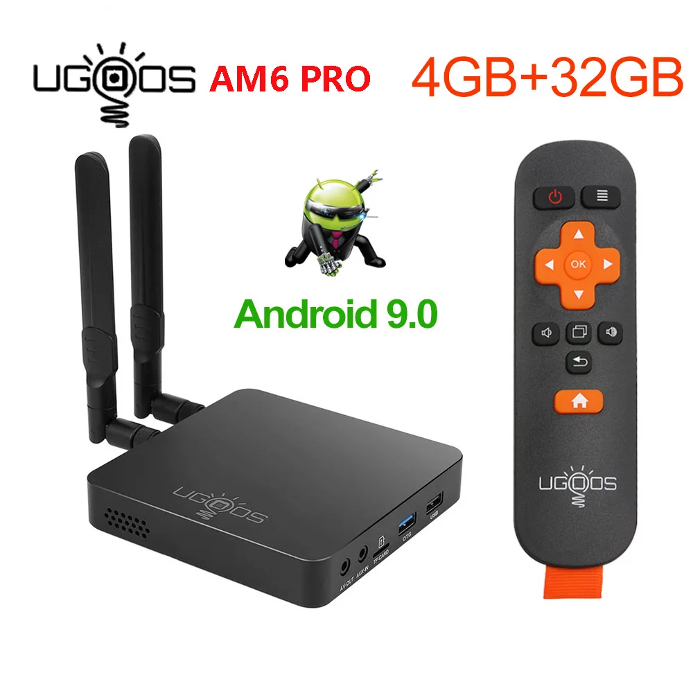 UGOOS AM6 Pro DDR4 4 ГБ ОЗУ 32 Гб ПЗУ Amlogic S922X ТВ приставка Android 9,0 Смарт ТВ приставка WiFi 1000 м Bluetooth медиаплеер - Цвет: UGOOS AM6 Pro 4G32G
