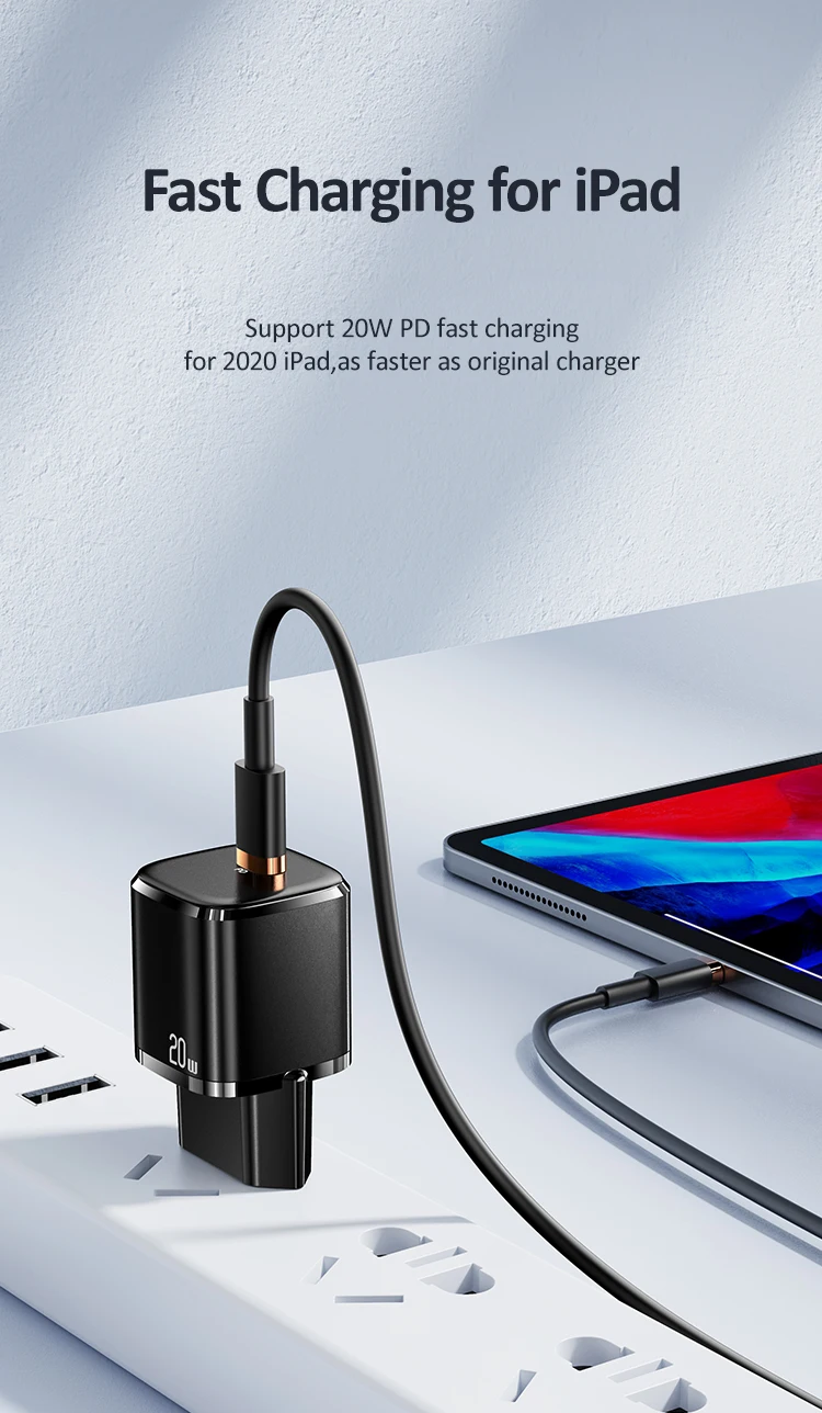 usb c power adapter 20w USAMS 20W Mini PD Fast Charging Mobile Phone Charger For iPhone 13 12 11 X Mini Pro Max iPad Pro Apple Portable Charger baseus 65w