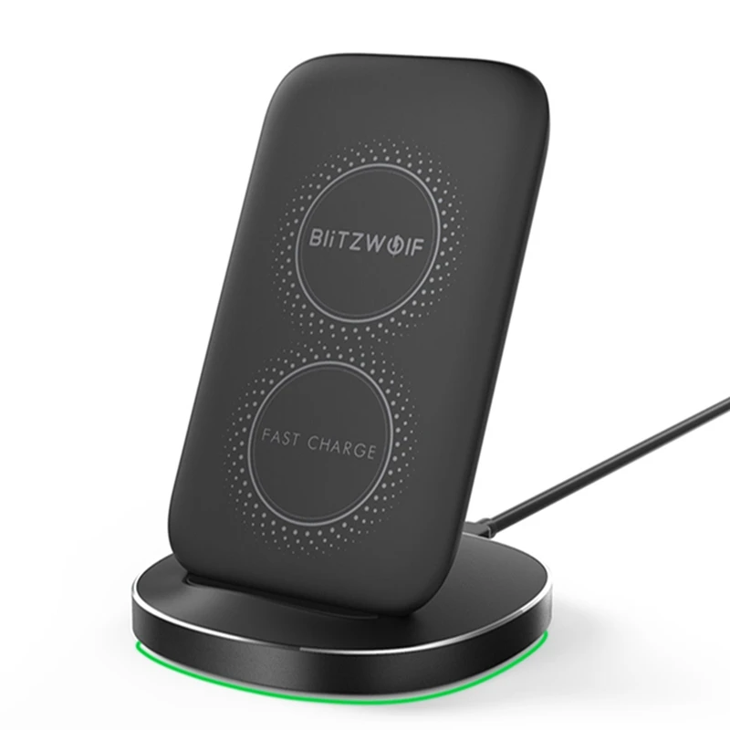 BlitzWolf BW-FWC6 10 Вт 7,5 Вт 5 Вт двойные катушки Qi Беспроводная Быстрая зарядка подставка держатель для iPhone 11 Pro XR для samsung Xiaomi huawei