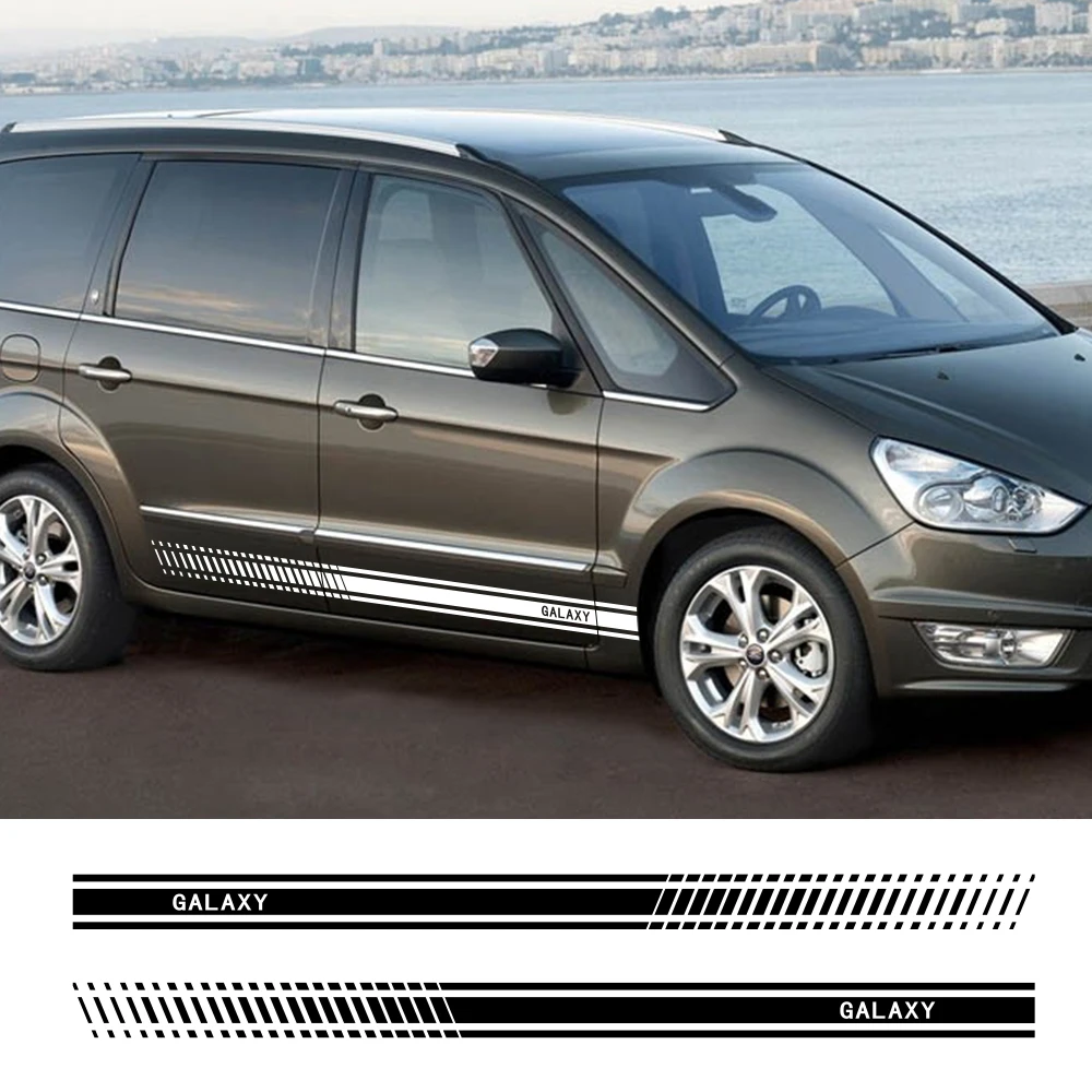 2 шт. автомобильные длинные боковые полосы наклейки для Ford Galaxy Авто Виниловая