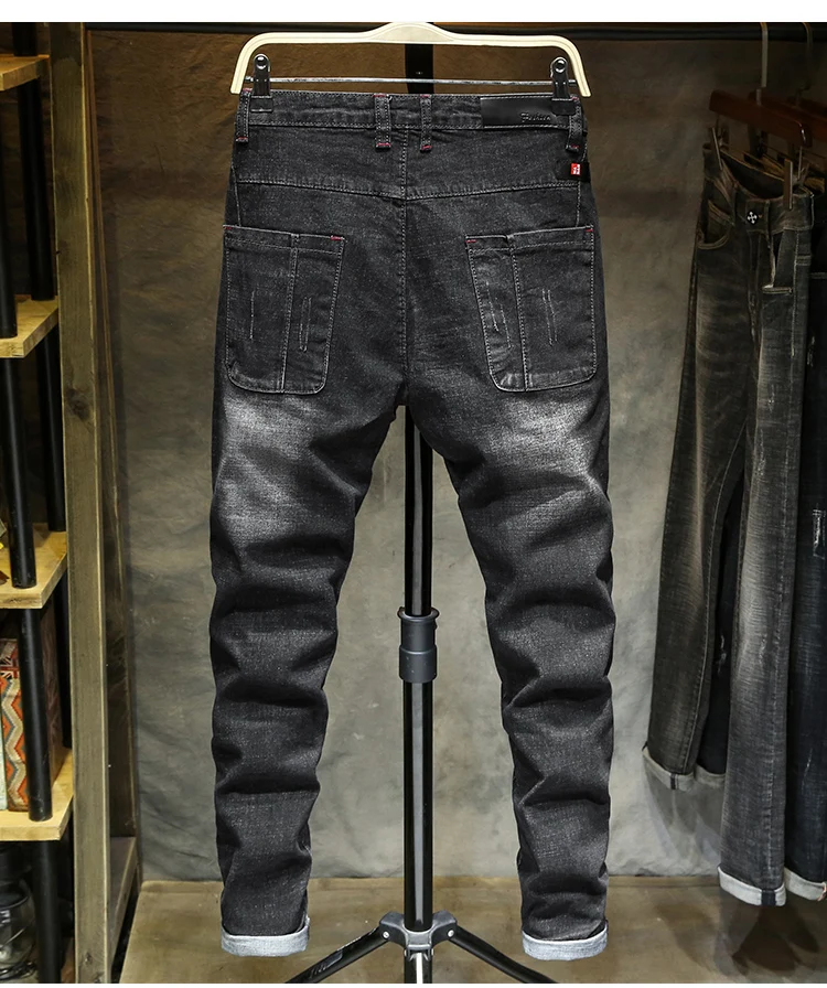 Новое поступление Для мужчин's высокое качество Slim Fit Брюки упругие мужские джинсы Повседневный стиль модные классические джинсовые обтягивающие джинсы