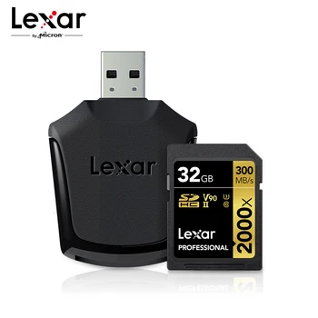 

Lexar Professional SD card 2000x 300MB/s High Speed SDHC SDXC 32GB 64GB 128GB UHS-II U3 Memory Card For 4K Full HD Video Camera