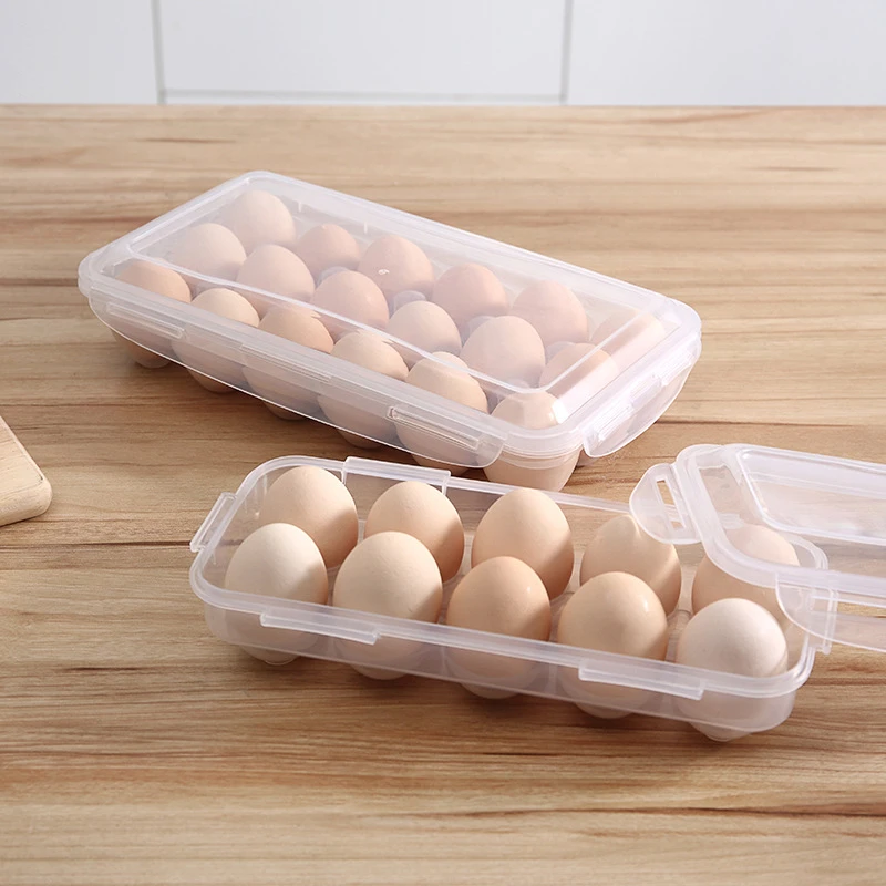 10/18 Grid Eggs Storage Box Keep Fresh Kitchen Plastic Storage