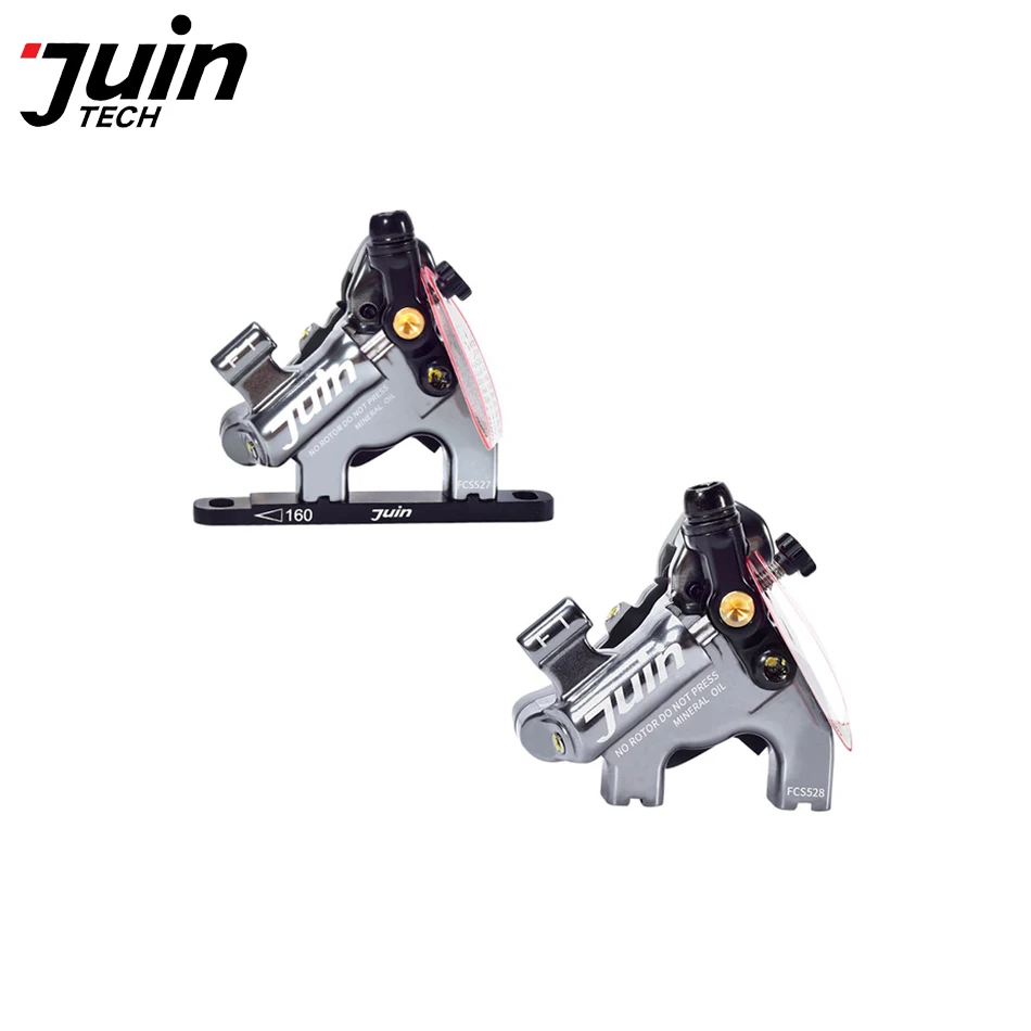 US $141.45 Juin Tech F1 Cyclocross CX Bicycle Bike Disc Brake Calipers with Flat Mount Adapter Road Bike Caliper Set with 160mm Rotors