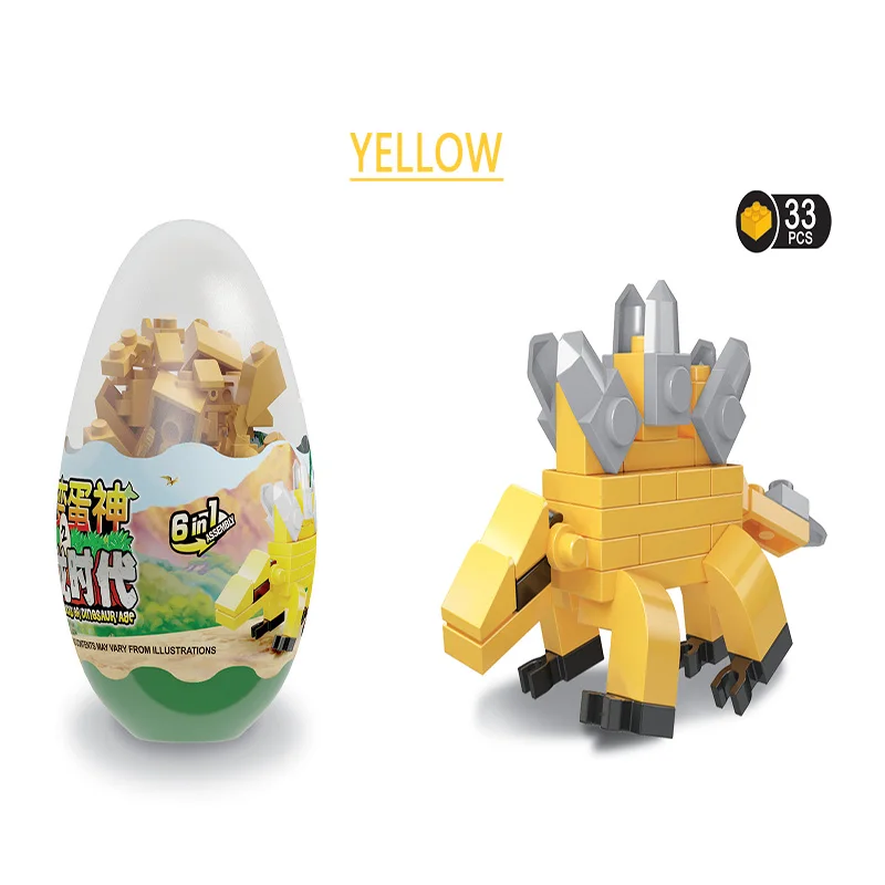 yellow Модель животного фигурки из зоопарка большие строительные блоки медведь яйцо динозавра животные DIY Кирпичи игрушки забавные игрушки для детей 29 шт. по крайней мере - Цвет: yellow