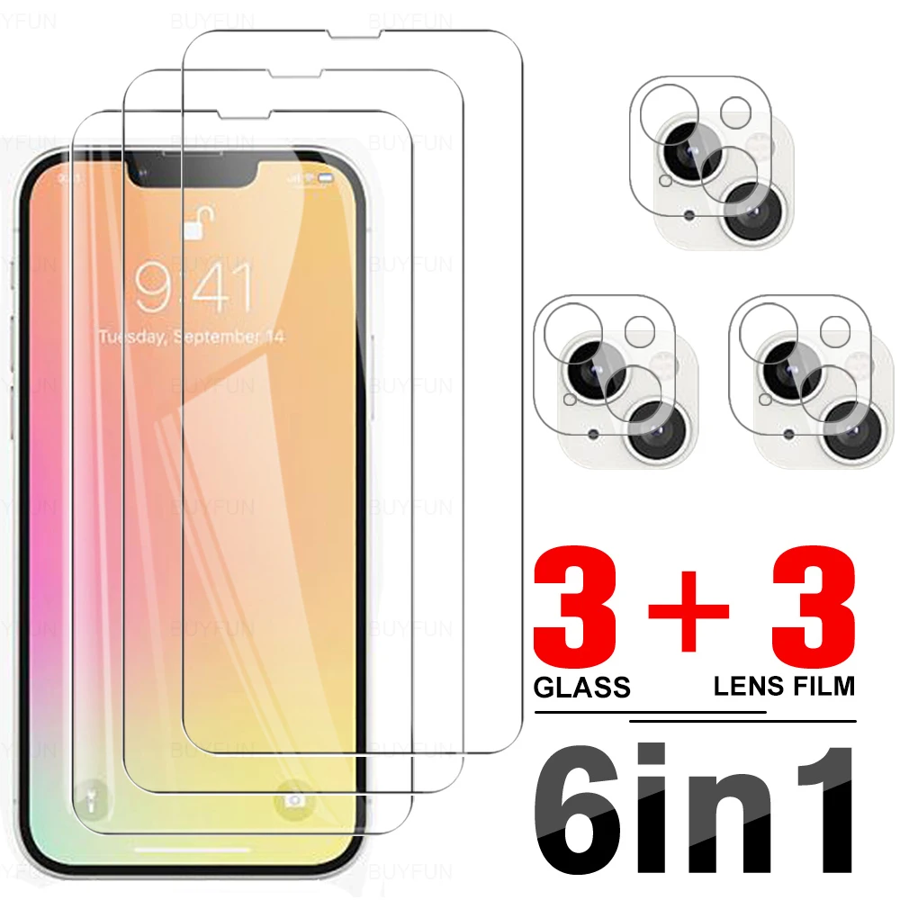 6 в 1 закаленное стекло для IPhone 13 Pro Max Защитное iphone13 mini 13pro max Защитная пленка
