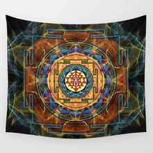 Sri Yantra Священная Геометрическая Гобеленовая настенная покрывало для декора покрывало занавеска одеяло полотенце пледы лист Персонализированная скатерть