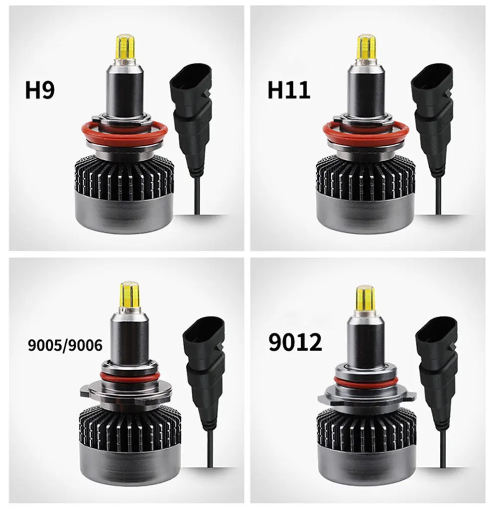 Шестисторонний светодиодный мини-светильник H1 H4 H7 H11 9005 9006 9012 CREE Chip Bulb Canbus Автомобильная фара 76 Вт 7200лм 6000K светодиодный комплект противотуманных фар