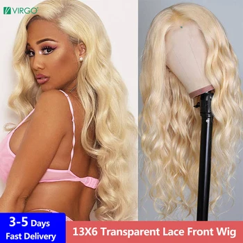 

Virgo Body Wave 13X4 13X6 HD Transparent Blonde Lace Front Wig Pre Plucked 613 HD Lace Front Wig Human Hair Wigs For Women Remy