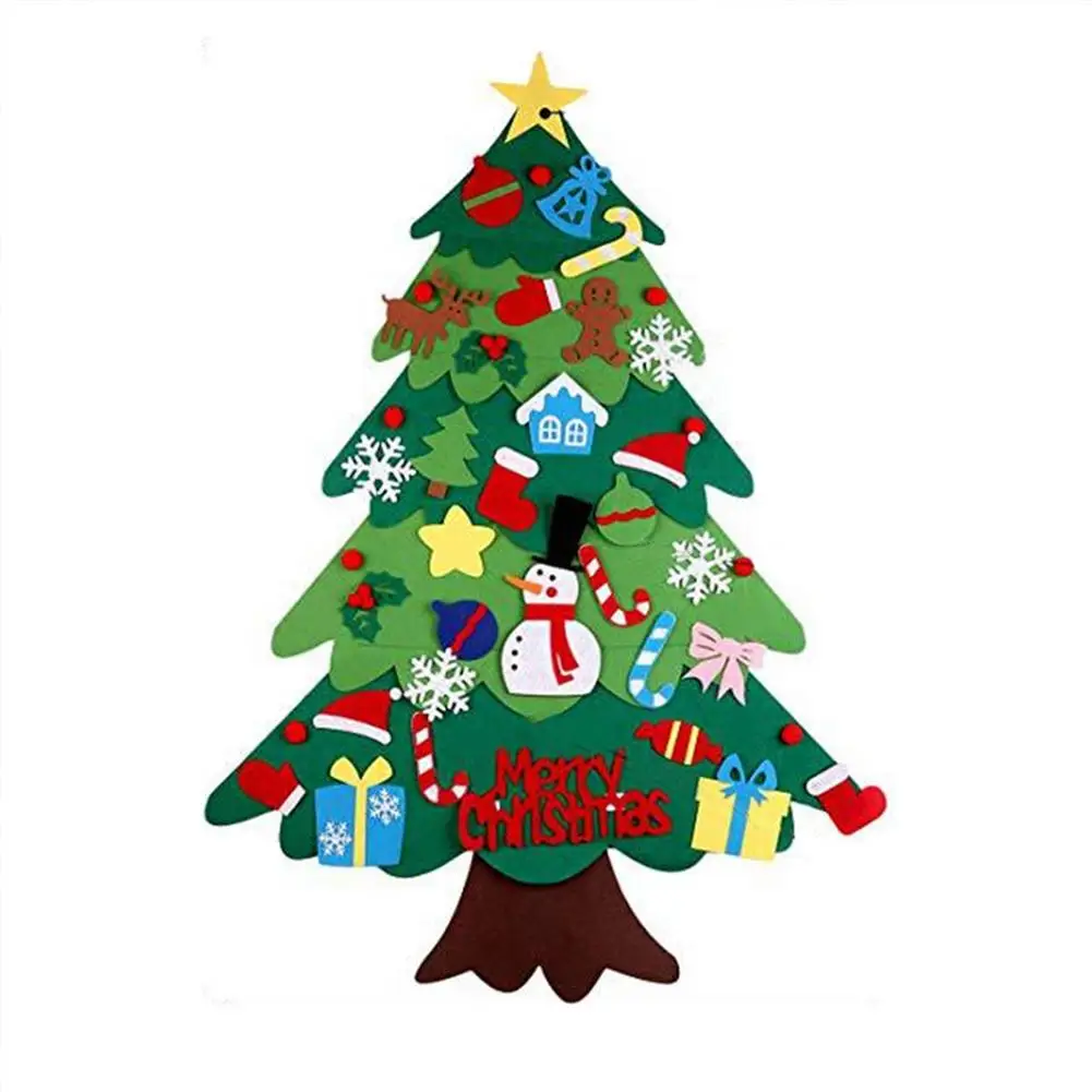 Details about   Felt Christmas Tree with Led lights Artificial Tree Ornaments Xmas Wall Han 6 5 
