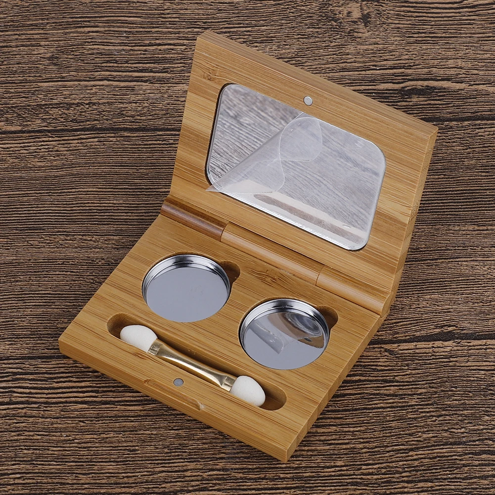 20 шт./лот бамбуковый косметический контейнер для теней век с зеркалом DIY