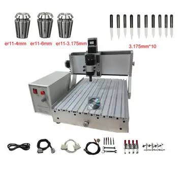 

3040 Mini Engraving Machine 500W USB Port ER11 Pcb Pvc Wood Milling CNC Router With drill tools