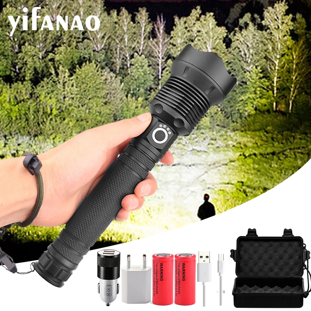 

100000 lumens Lamp xhp70.2 most powerful Flashlight USB Zoom led torch xhp70 xhp50 18650 or 26650 battery Best Camping Outdoor