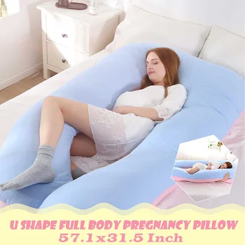 

NEW 145x80cm Pregnant Women Sleeping Support Pillow Cotton Pillowcase U Shape Maternity Pillows Pregnancy Side Sleeper