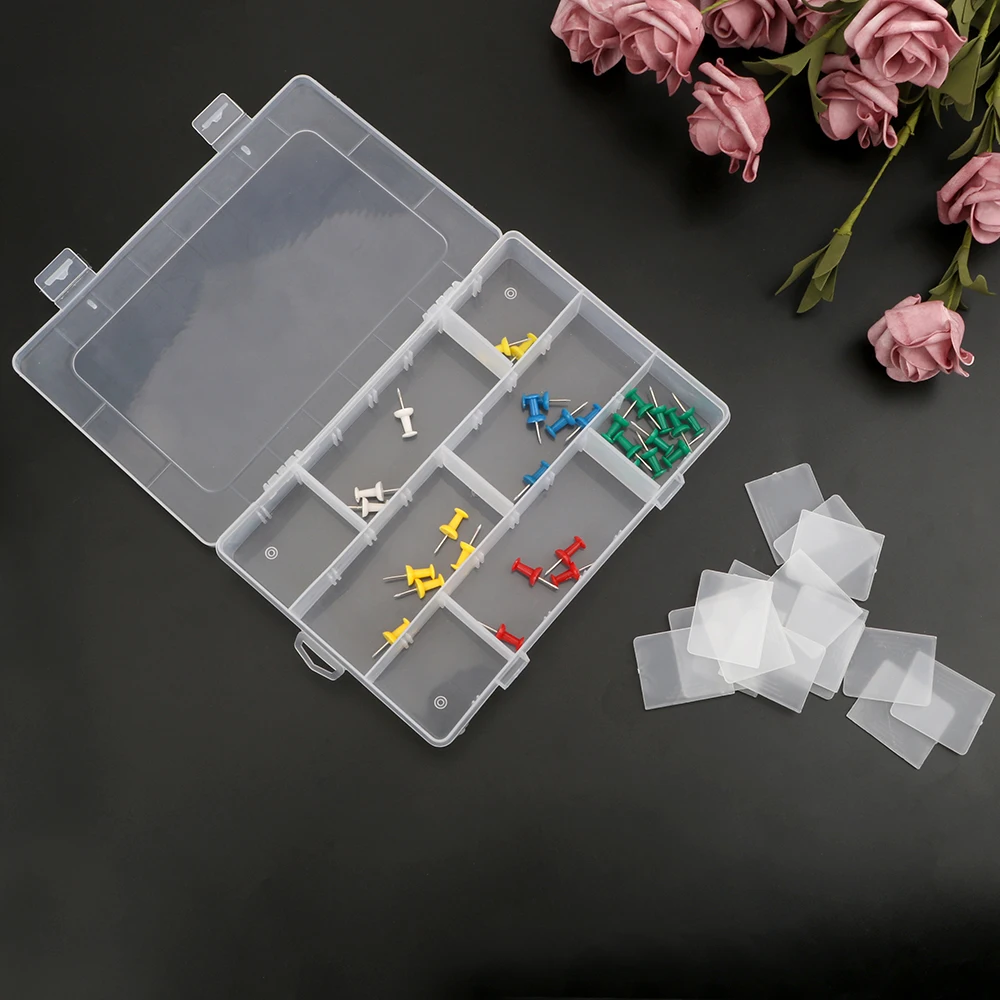 

Beads Rings Earrings Jewelry Display Organizer 24 Compartments Plastic Storage Box Practical Makeup Case Adjustable