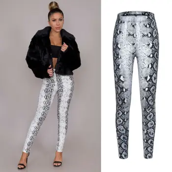 

Women Ladies Snake Skin Leggings Stretchy Printed Long Pencil Pants Skinny Slim Pants Sports Yoga pants