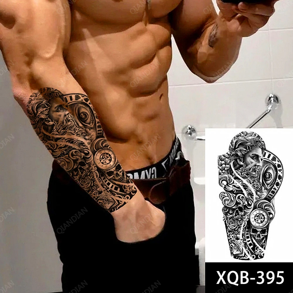 Tatouages temporaires imperméables pour hommes, autocollants, bras,  poignet, Hipster, épée noire, armure de soldat, 1 pièce - AliExpress, image size:1000x1000