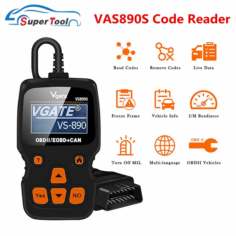 OBD2 Vgate VS890 Автомобильный сканер кода Vgate VS890 OBD 2 автоматический диагностический сканер VS 890 Canbus мульти брендовые автомобили VS890 диагностический инструмент - Цвет: VAS890S