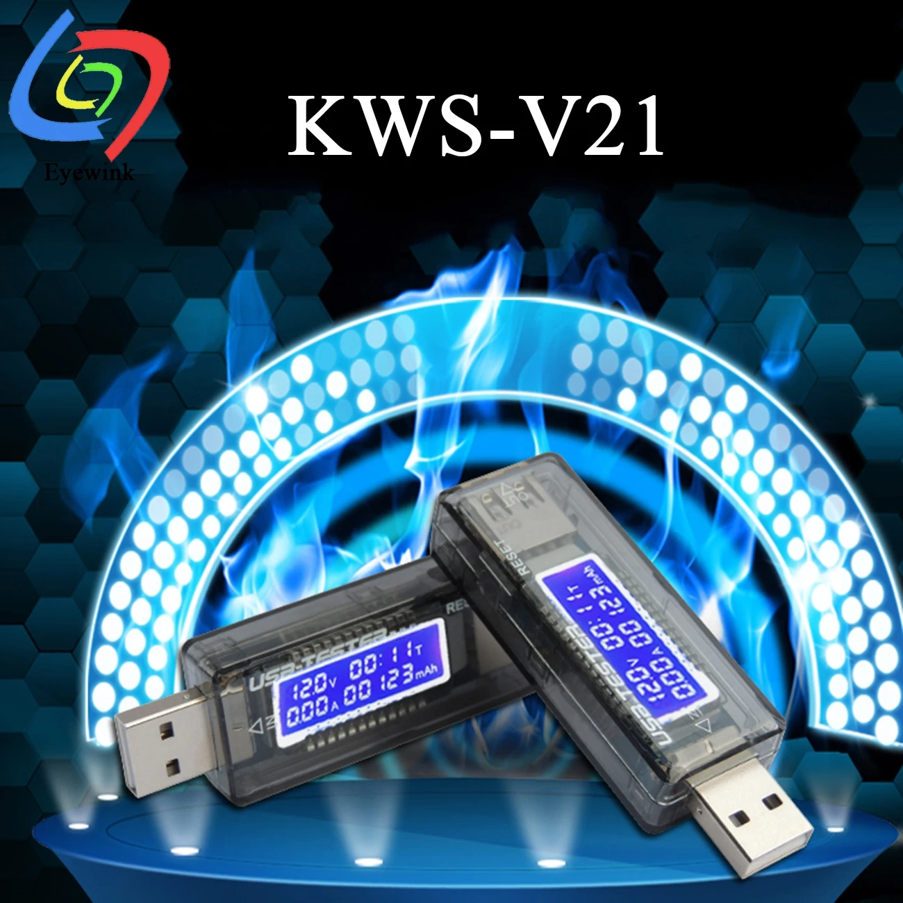 

KWS-V20/V21 USB Current Voltage Capacity Tester Volt Current Charger Capacity Tester Meter Mobile Power Detector Battery Test