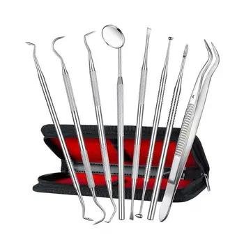 

8pcs Stainless Steel Wax Carving Tool Set Stainless Kit Lab Equipment Instrument Dental Case Versatile Steel Dental Holder Z7I1