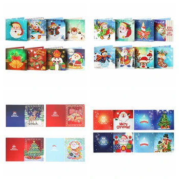 

1/4/6/8pcs DIY Diamond Painting Christmas Greeting Card Birthday Festival Merry Christmas Card New Year Decoration For Home