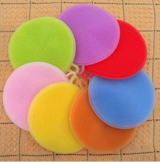 500 pcs Silicone Brush Magic Dish Bowl Pot Pan Wash Cleaning Brushes Cooking Tool Cleaner Sponges Scouring Pads