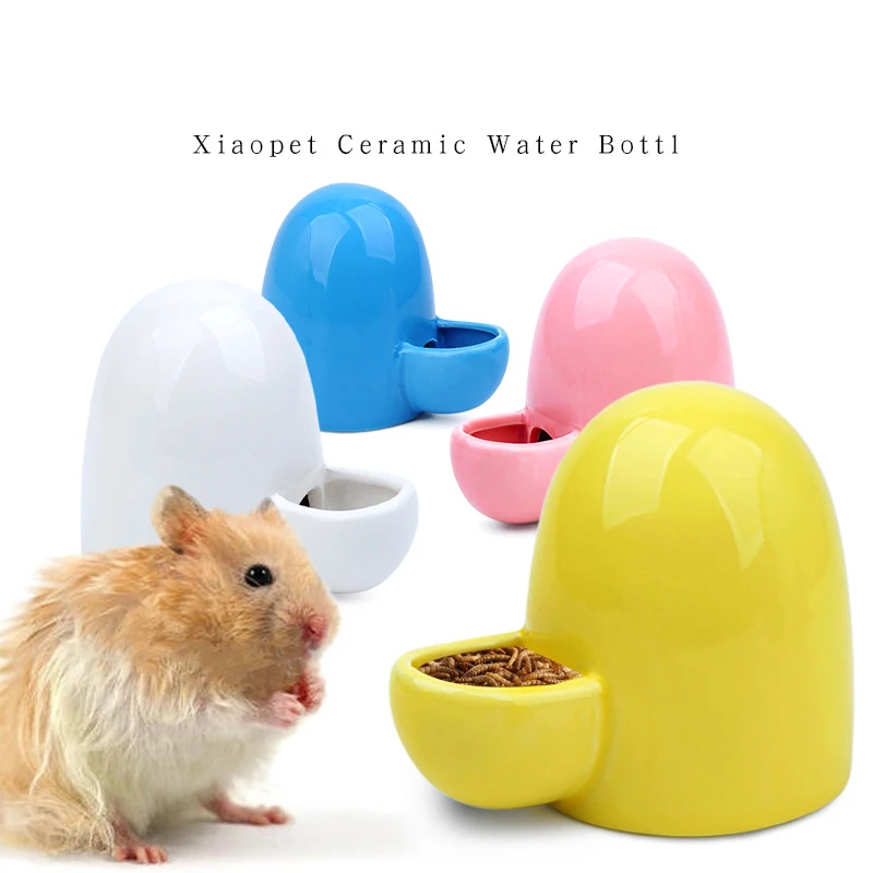 

Small Animal Automatic Ceramic Water Bottle Silent Little Pet Drinking Bottle Food Dispenser For Bird Hedgehog Hamster