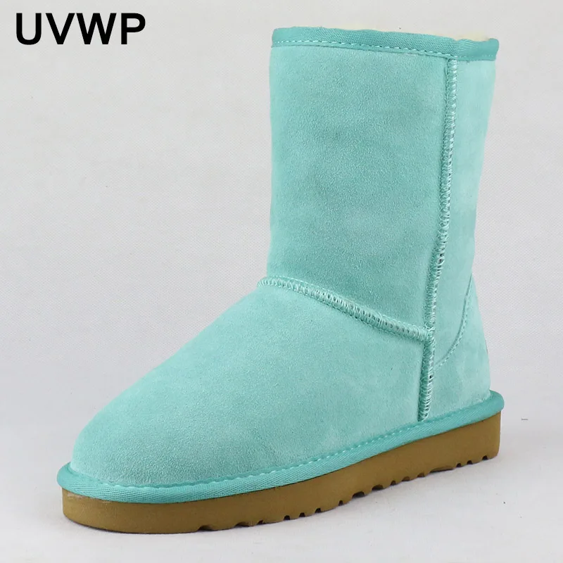 Hot Sale Classic 100% Genuine Leather Snow Boots Fashion Boots for Women Warm Winter Women Shoes
