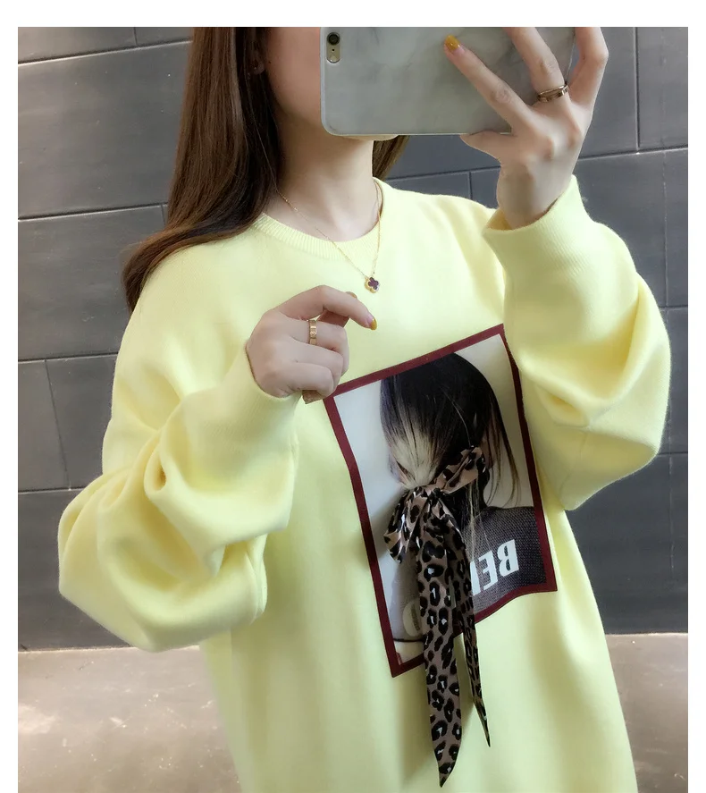 Autumn Time-limited Cotton Standard Full Women's Loose Pullover Sweater Bottoming New Net Foreign Air For Women