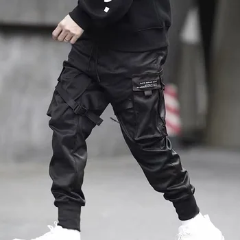 

Newly Men Cargo Pants Ribbons Harem Joggers Harajuku Sweatpant Hip Hop Trousers FIF66