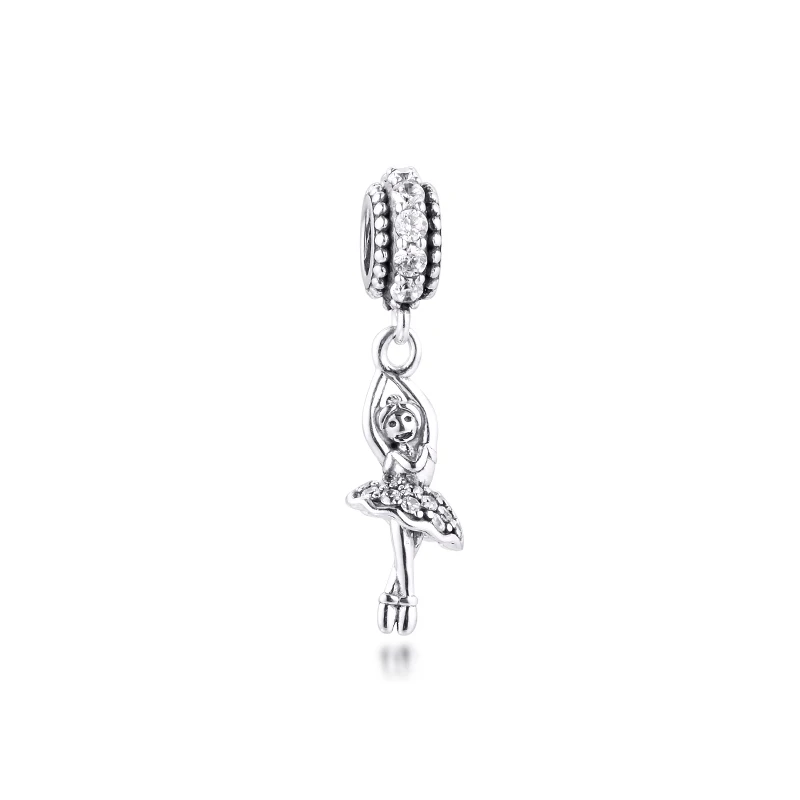 CKK Fit Pandora браслет серебряные бусины 925 пробы кулон Балерина Шарм балет танец