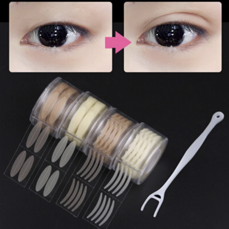 600pcs Invisible Eyelid Tape Sticker S/L Double Fold Eyelid Paste Clear Beige Stripe Self-adhesive Natural Eye Tape Makeup Tools