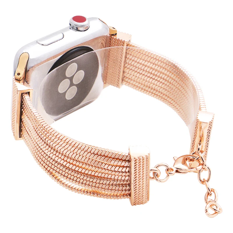 Lureen Chain Strap iwatch band, 38/40/42/44mm for Apple Watch series 4/3/2/1, Adjustable Women Jewelry Watch Cuff Bracelet Strap