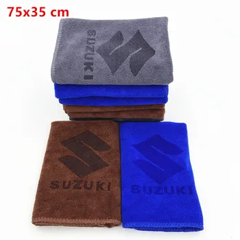 

75x35 Microfiber Car logo towel Car wash clean towel For Suzuki SWIFT VITARA SX4 Jimmy Alto car accessories car style