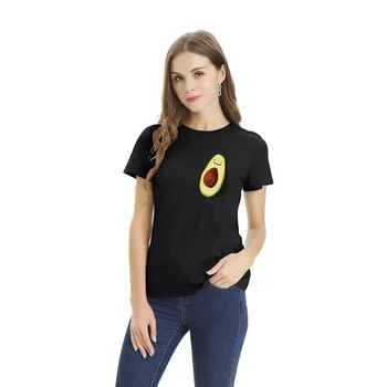 

Women's loose round neck avocado print short sleeve t-shirt women